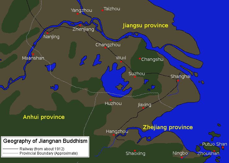 Geography of Jiangnan Buddhism